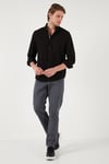 Buratti Pamuklu Regular Fit Düğmeli Yaka Erkek Gömlek CF20S111871 SİYAH