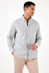 Buratti Pamuklu Regular Fit Düğmeli Yaka Erkek Gömlek CF24S116488 NEFTİ