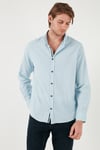 Buratti Pamuklu Regular Fit Düğmeli Yaka Erkek Gömlek CF20S111871 AÇIK MAVİ