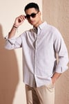 Buratti Pamuklu Regular Fit Düğmeli Yaka Erkek Gömlek CF24S116488 KAHVE