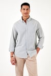 Buratti Pamuklu Regular Fit Düğmeli Yaka Erkek Gömlek CF24S116488 NEFTİ