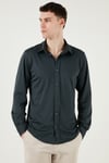 Buratti Pamuklu Regular Fit Düz Yaka Erkek Gömlek CF25S119628 ANTRASİT
