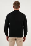 Buratti Pamuklu Regular Fit Fermuarlı Dik Yaka Erkek Hırka 4562103W4 SİYAH