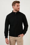 Buratti Pamuklu Regular Fit Fermuarlı Dik Yaka Erkek Hırka 4562103W4 SİYAH