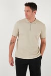 Buratti Pamuklu Regular Fit Fermuarlı Erkek Polo Yaka T Shirt 5902738 VİZON