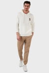 Buratti Pamuklu Regular Fit Kanguru Cepli Kapüşonlu Erkek Sweat 6141006B EKRU