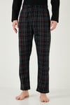 Buratti Pamuklu Regular Fit Kareli 2'li Paket Erkek Pijama Takımı 657200120S2 Siyah-Füme-Siyah