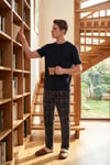 Buratti Pamuklu Regular Fit Kareli Kısa Kollu Erkek Pijama Takımı 6096860 SİYAH