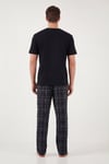 Buratti Pamuklu Regular Fit Kareli Kısa Kollu Erkek Pijama Takımı 6096860 SİYAH