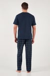 Buratti Pamuklu Regular Fit Kareli Kısa Kollu Erkek Pijama Takımı 6096860 LACİVERT