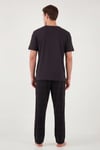 Buratti Pamuklu Regular Fit Kareli Kısa Kollu Erkek Pijama Takımı 6096860 MÜRDÜM