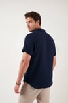 Buratti Pamuklu Regular Fit Klasik Yaka Kısa Kollu Erkek Gömlek CF26S125404 LACİVERT