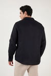 Buratti Pamuklu Regular Fit Klasik Yaka Uzun Kollu % 100 Keten Erkek Gömlek CF26S1210000 SİYAH