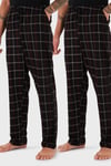 Buratti Pamuklu Regular Fit Normal Bel Düz Paça Cepli 2'li Paket Erkek Pijama Altı 6574003S2 Siyah Bordo-Siyah Bordo