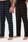 Buratti Pamuklu Regular Fit Normal Bel Düz Paça Cepli 2'li Paket Erkek Pijama Altı 6574003S2 Lacivert-Siyah Bordo