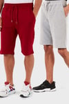 Buratti Pamuklu Regular Fit Normal Bel Cepli 2'li Paket Erkek Şort 590804142S2 Gri Melanj-Bordo