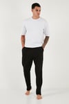 Buratti Pamuklu Regular Fit Normal Bel Düz Paça Cepli 2'li Paket Erkek Pijama Altı 6574003S2 LACİVERT-SİYAH