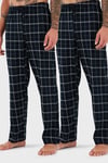 Buratti Pamuklu Regular Fit Normal Bel Düz Paça Cepli 2'li Paket Erkek Pijama Altı 6574003S2 LACİVERT-LACİVERT