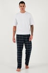 Buratti Pamuklu Regular Fit Normal Bel Düz Paça Cepli 2'li Paket Erkek Pijama Altı 6574003S2 LACİVERT-YEŞİL