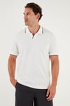 Buratti Pamuklu Regular Fit Şerit Detaylı Erkek Polo Yaka T Shirt 5902964 BEYAZ