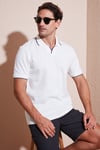 Buratti Pamuklu Regular Fit Şerit Detaylı Erkek Polo Yaka T Shirt 5902964 BEYAZ