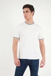 Buratti Pamuklu Regular Fit Şerit Detaylı Erkek T Shirt 5904089 BEYAZ