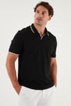 Buratti Pamuklu Regular Fit Şerit Detaylı Erkek Polo Yaka T Shirt 5902964 SİYAH