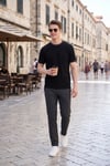 Buratti Pamuklu Regular Fit Şerit Detaylı Erkek T Shirt 5904089 SİYAH