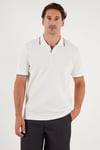 Buratti Pamuklu Regular Fit Şerit Detaylı Erkek Polo Yaka T Shirt 5902964 BEYAZ
