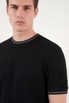 Buratti Pamuklu Regular Fit Şerit Detaylı Erkek T Shirt 5904089 SİYAH