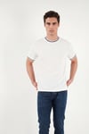 Buratti Pamuklu Regular Fit Şerit Detaylı Erkek T Shirt 5904089 BEYAZ