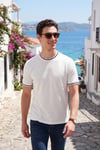 Buratti Pamuklu Regular Fit Şerit Detaylı Erkek T Shirt 5904089 BEYAZ