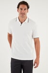 Buratti Pamuklu Regular Fit Şerit Detaylı Erkek Polo Yaka T Shirt 5902964 BEYAZ