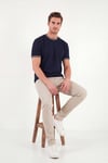 Buratti Pamuklu Regular Fit Şerit Detaylı Erkek T Shirt 5904089 İNDİGO