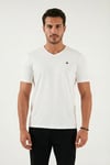 Buratti Pamuklu Regular Fit V Yaka Erkek T Shirt 5902719 EKRU