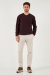 Buratti Pamuklu Regular Fit V Yaka Erkek Kazak 456202 MÜRDÜM