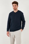 Buratti Pamuklu Regular Fit V Yaka Erkek Kazak 456202 LACİVERT