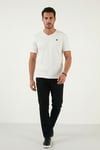 Buratti Pamuklu Regular Fit V Yaka Erkek T Shirt 5902719 EKRU