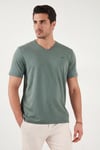Buratti Pamuklu Regular Fit V Yaka Erkek T Shirt 5902719 NEFTİ