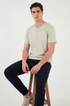 Buratti Pamuklu Regular Fit V Yaka Erkek T Shirt 5902719 TAŞ