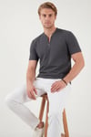 Buratti Pamuklu Regular Fit Yarım Fermuarlı Erkek T Shirt 5902653 ANTRASİT