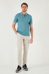 Buratti Pamuklu Regular Fit Yarım Fermuarlı Erkek Polo Yaka T Shirt 5901029 MAVİ