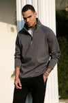 Buratti Pamuklu Regular Fit Yarım Fermuarlı Balıkçı Yaka Erkek Sweat 5905260 AÇIK HAKİ