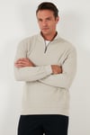 Buratti Pamuklu Regular Fit Yarım Fermuarlı Dik Yaka 2'li Paket Erkek Sweat 5905716S2 Antrasit-Taş