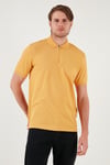Buratti Pamuklu Regular Fit Yarım Fermuarlı Erkek Polo Yaka T Shirt 5901029 HARDAL