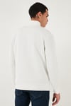 Buratti Pamuklu Regular Fit Yarım Fermuarlı Dik Yaka 2'li Paket Erkek Sweat 5905716S2 Antrasit-Ekru