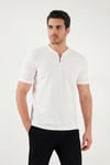 Buratti Pamuklu Regular Fit Yarım Fermuarlı Erkek T Shirt 5902653 BEYAZ