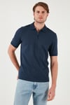 Buratti Pamuklu Regular Fit Yarım Fermuarlı Erkek Polo Yaka T Shirt 5901029 İNDİGO