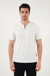 Buratti Pamuklu Regular Fit Yarım Fermuarlı Erkek T Shirt 5902653 BEYAZ