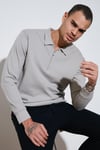 Buratti Pamuklu Regular Fit Yarım Fermuarlı Polo Yaka Erkek Sweat 5905805 TAŞ